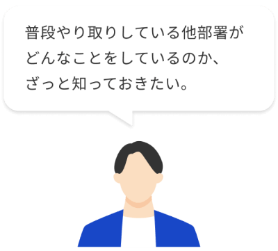 普段やり取りをしている他部署がどんなことをしているのか、ざっと知っておきたい