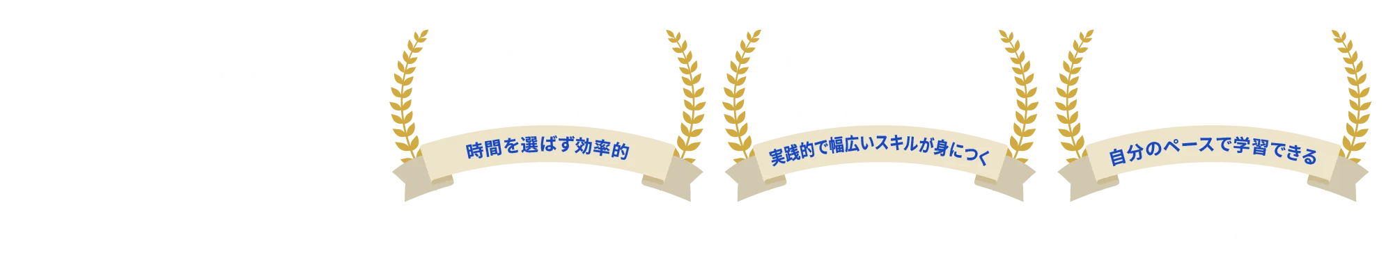 時間を選ばず効率的・実践的で幅広いスキルが身につく・自分のペースで学習できる